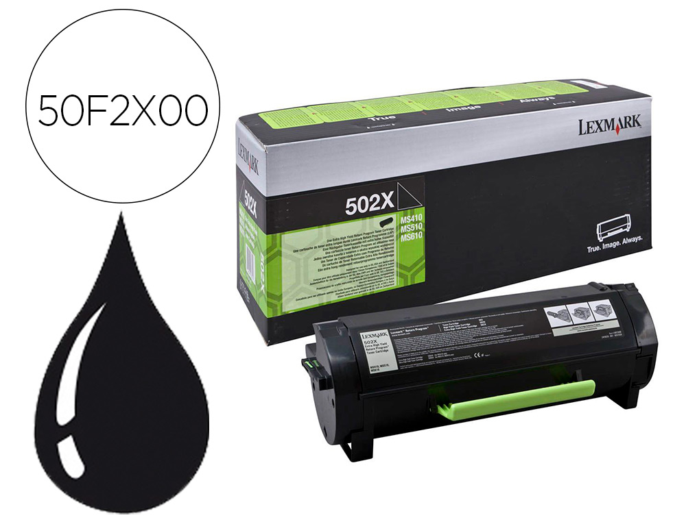 TONER LEXMARK 502XáMS410 / MS510 / MS610 NEGRO 10000 PAGINAS