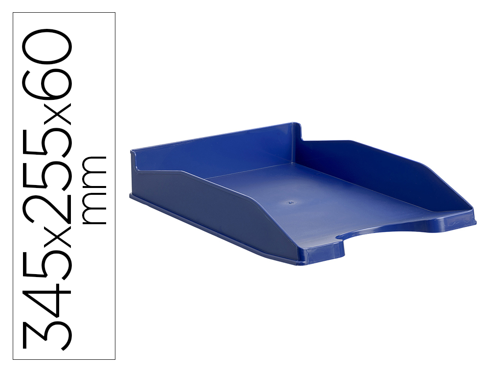 BANDEJA SOBREMESA ARCHIVO 2000 ANTIMICROBIANA PLASTICO APILABLE 3 POSICIONES DIN A4 Y FOLIO AZUL 345X255X60 MM