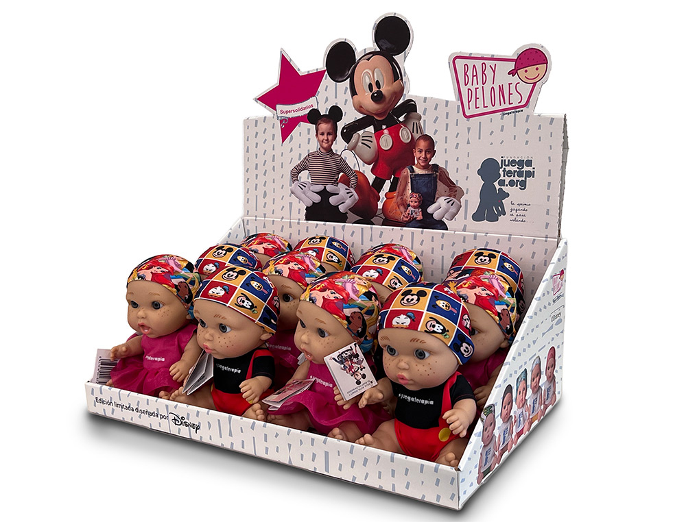 MUÑECO BABY PELON DISNEY SUPER SOLIDARIO EXPOSITOR DE 12 UNIDADES SURTIDAS