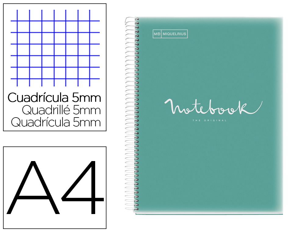 CUADERNO ESPIRAL MIQUELRIUS NOTEBOOK 1 EMOTIONS TAPA POLIPROPILENO DIN A4 MICROPERFORADO 80 HOJAS