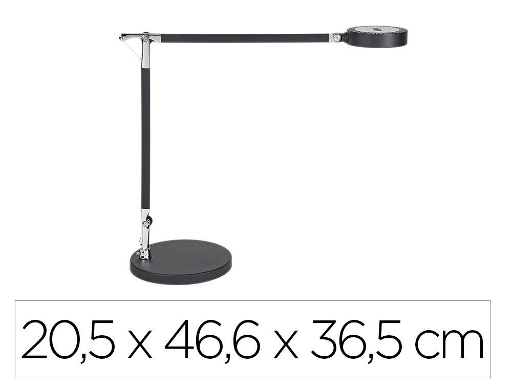 LAMPARA DE ESCRITORIO MAUL LED 5W 618LM LUZ AJUSTABLE PANEL TACTIL DOBLE BRAZO NEGRA