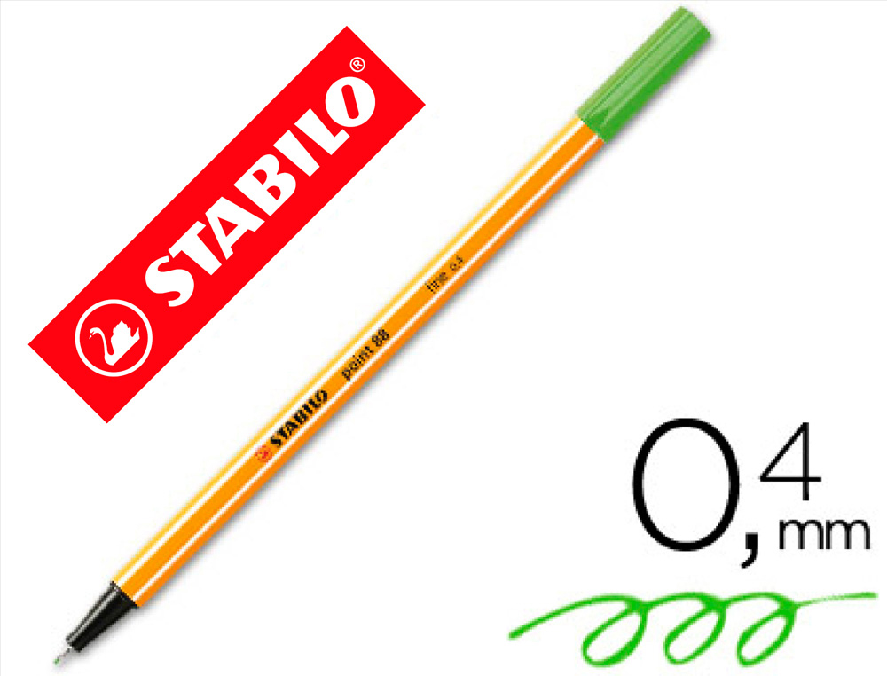 ROTULADOR STABILO PUNTA DE FIB RA POINT 88 VERDE HIELO PUNTA FINA 0,4MM