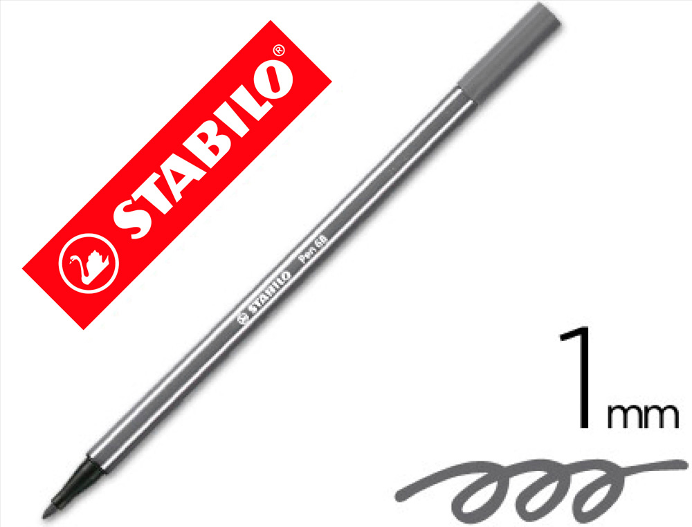 ROTULADOR STABILO ACUARELABLE PEN 68 GRIS AZULADO MEDIO PUNTA GRUESA 1MM