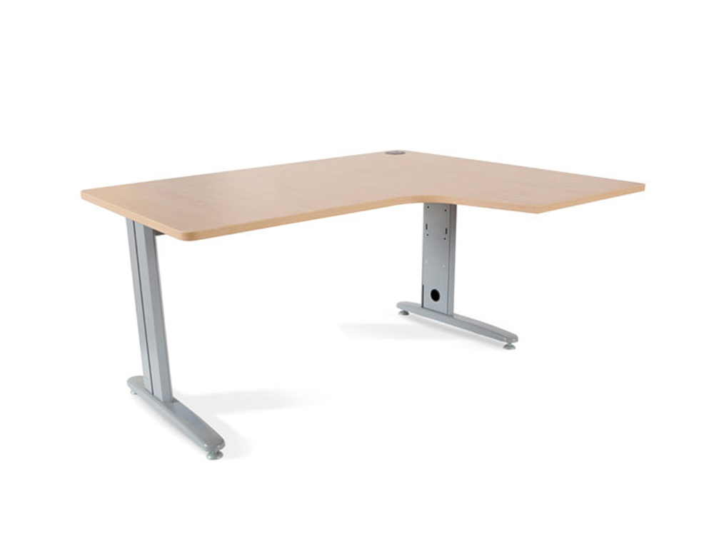 MESA ROCADA SERIE METAL 180X110X76 CM DERECHA ACABADO AC01 HAYA