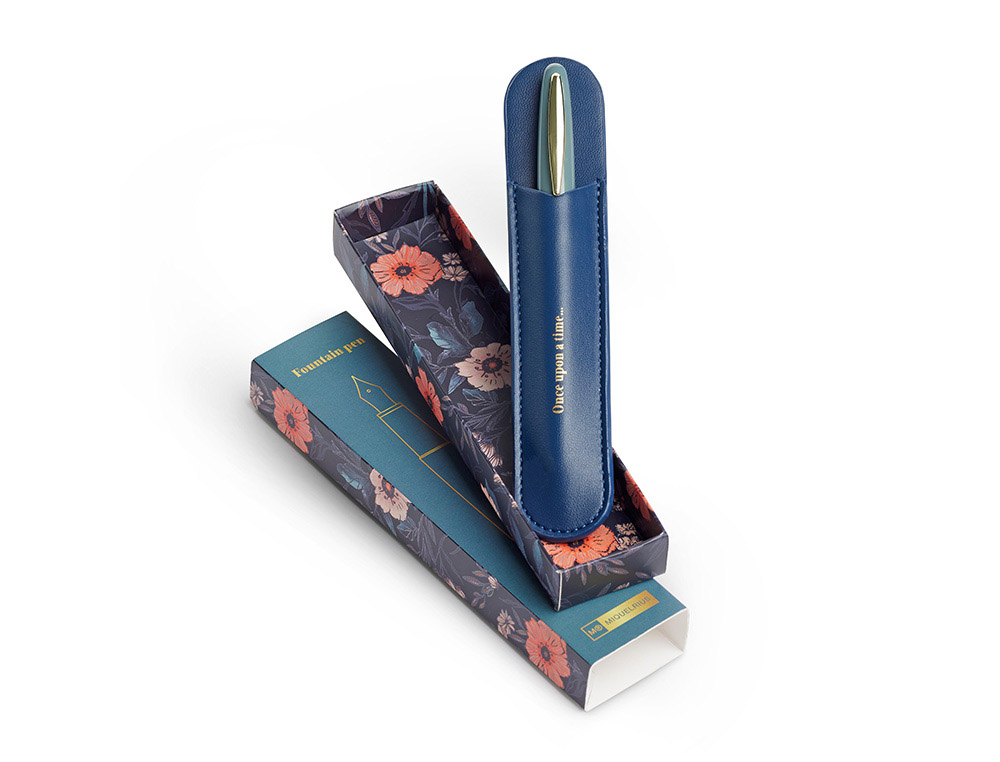 PLUMA MIQUELRIUS BRITISH BLOOM CON ESTUCHE COLOR AZUL