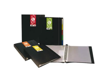 CARPETA ESCAPARATE GRAFOPLAS 50 FUNDAS EXTRAIBLES CON INDICE DIN A4 NEGRO