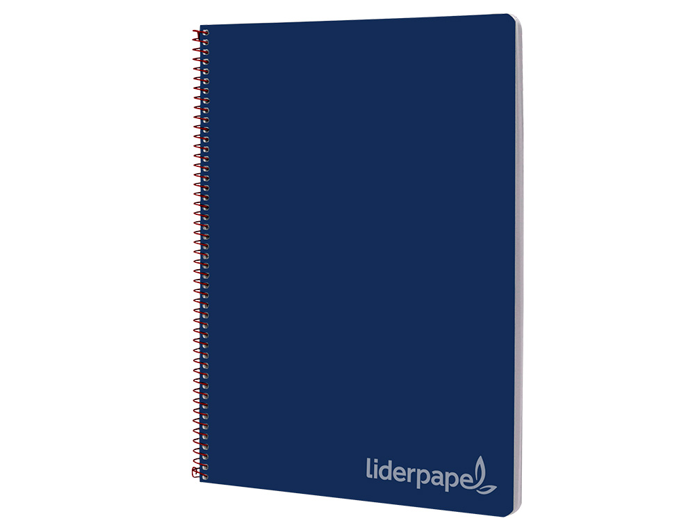 CUADERNO ESPIRAL LIDERPAPEL FOLIO WITTY TAPA DURA 80H 75GR CUADRO 4MM CON MARGEN COLOR AZUL MARINO