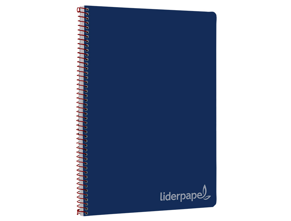 CUADERNO ESPIRAL LIDERPAPEL FOLIO WITTY TAPA DURA 80H 75GR CUADRO 4MM CON MARGEN COLOR AZUL MARINO