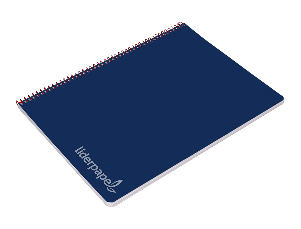 CUADERNO ESPIRAL LIDERPAPEL FOLIO WITTY TAPA DURA 80H 75GR CUADRO 4MM CON MARGEN COLOR AZUL MARINO