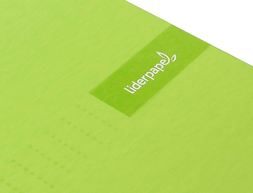 CUADERNO ESPIRAL LIDERPAPEL A4 CRAFTY TAPA FORRADA 80H 90GR CUADRO 4MM CON MARGEN COLOR VERDE
