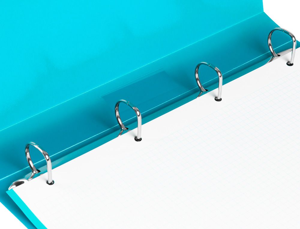 CARPETA LIDERPAPEL 4 ANILLAS 25 MM MIXTAS POLIPROPILENO DIN A4 CELESTE OPACO