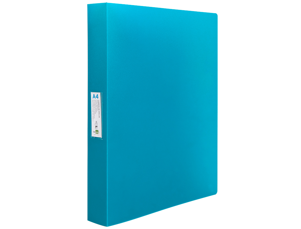 CARPETA LIDERPAPEL 4 ANILLAS 25 MM MIXTAS POLIPROPILENO DIN A4 CELESTE OPACO