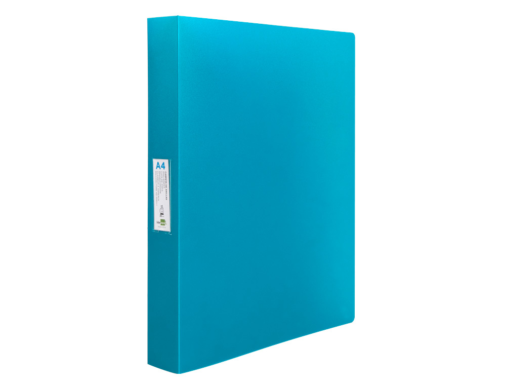 CARPETA LIDERPAPEL 4 ANILLAS 25 MM MIXTAS POLIPROPILENO DIN A4 CELESTE OPACO