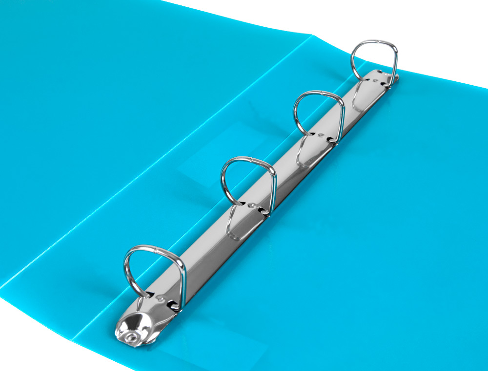 CARPETA LIDERPAPEL 4 ANILLAS 25 MM MIXTAS POLIPROPILENO DIN A4 CELESTE OPACO