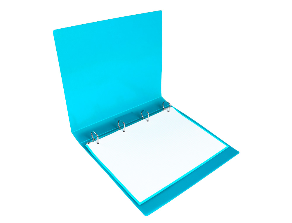CARPETA LIDERPAPEL 4 ANILLAS 25 MM MIXTAS POLIPROPILENO DIN A4 CELESTE OPACO