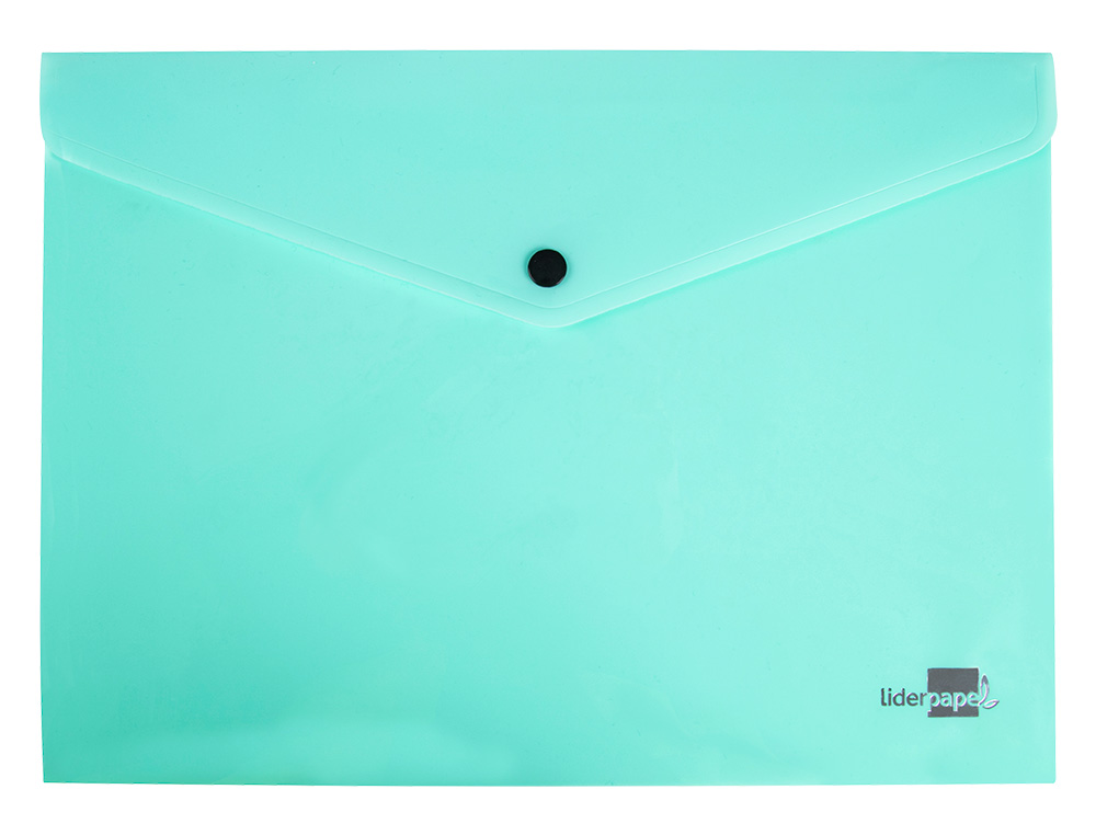 CARPETA LIDERPAPEL DOSSIER BROCHE POLIPROPILENO DIN A4 VERDE MANZANA OPACO 50 HOJAS