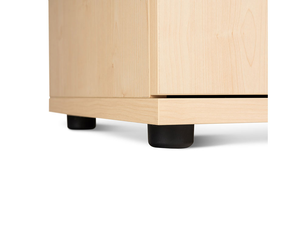 ARMARIO ROCADA CON DOS ESTANTES Y DOS CAJONES INFERIORES SERIE STORE 195X90X45 CM ACABADO GRIS/BCO