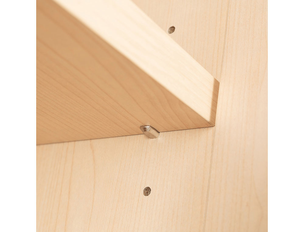 ARMARIO ROCADA CON TRES ESTANTES Y DOS PUERTAS INFERIORES SERIE STORE 156X90X45 CM ACABADO GRIS/BCO