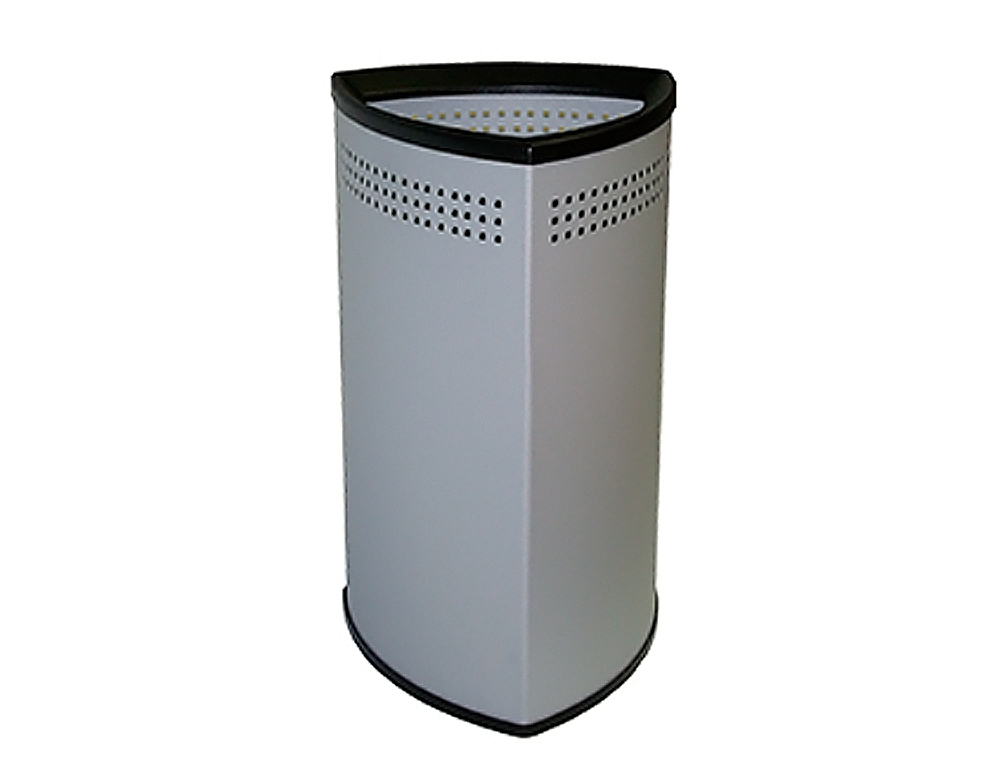 PARAGUERO METALICO SIE TRIANGULAR 50X30 CM GRIS ARO INFERIOR PVC NEGRO