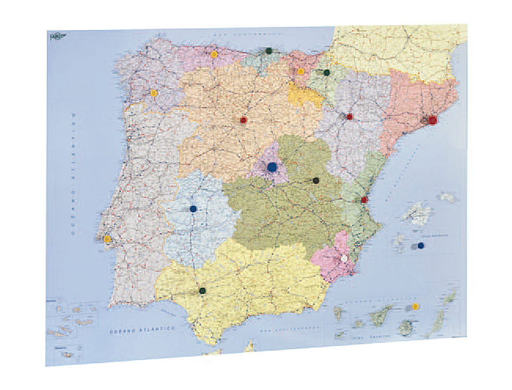MAPA MURAL FAIBO ESPAA Y PORTUGAL AUTONOMICO PLASTIFICADO ENROLLADO 98X134 CM