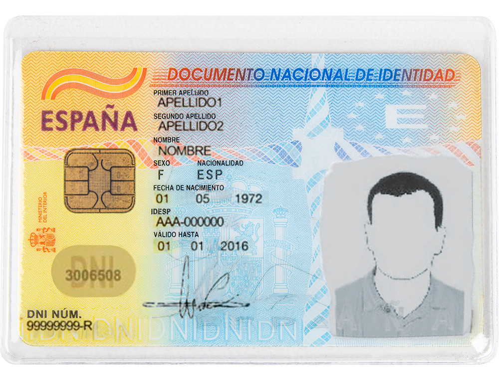 FUNDA PORTADOCUMENTO Q-CONNECT DNI 130 MICRAS PVC TRANSPARENTE CON UERO 86X54 MM