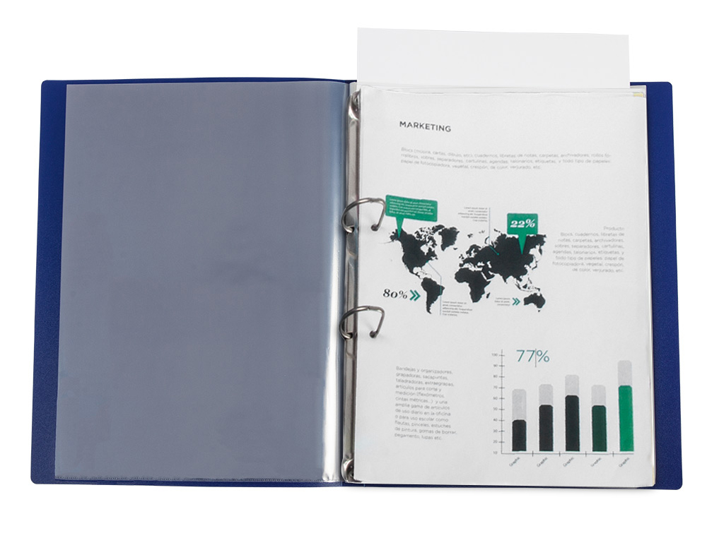 CARPETA LIDERPAPEL CANGURO 2 ANILLAS 25 MM MIXTAS POLIPROPILENO DIN A4 AZUL TRANSLUCIDO