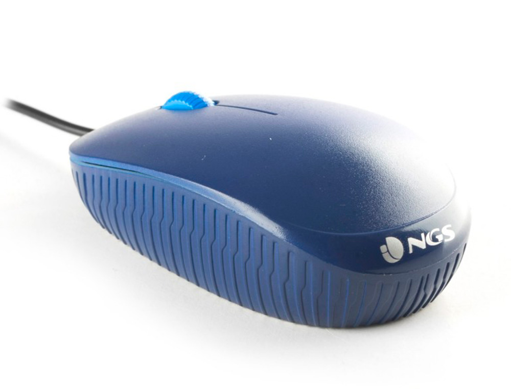 RATON NGS WIRED FLAME OPTICO CON CABLE 1000 DPI AMBIDIESTROS USB COLOR AZUL