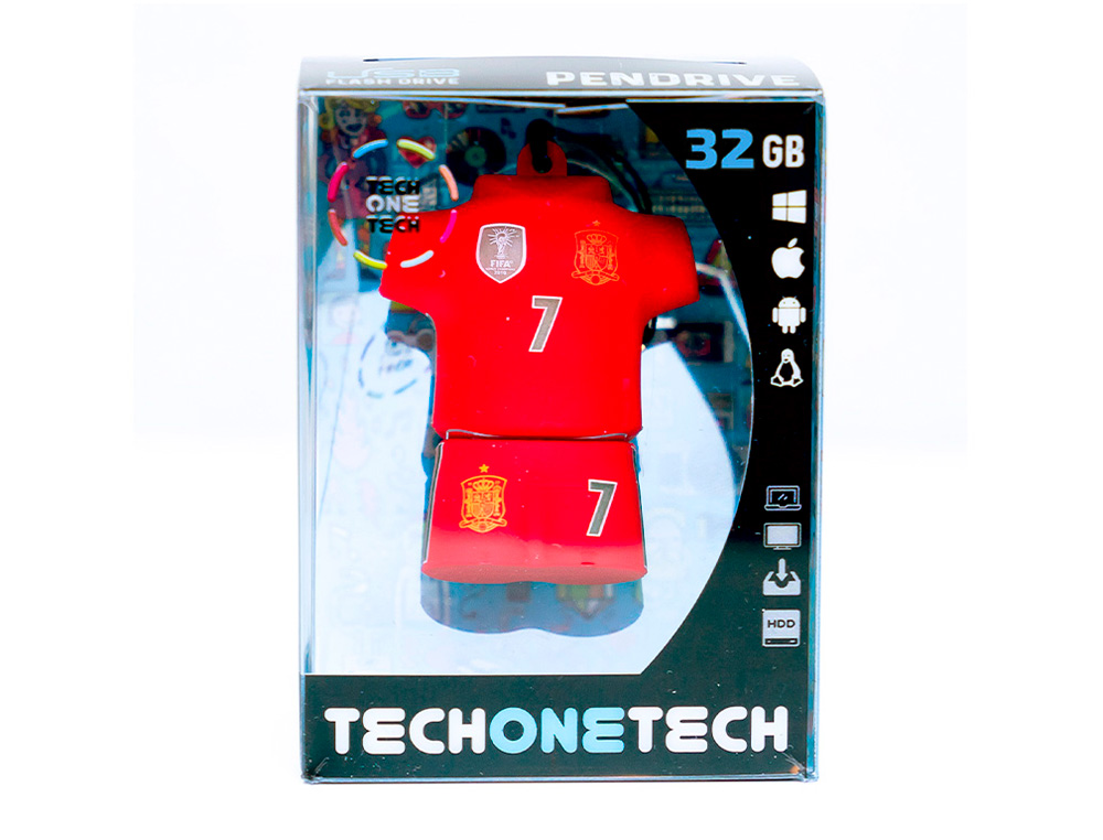 MEMORIA USB TECH ON TECH SELECCION FUTBOL ESPAA MUNDIAL BRASIL 32 GB