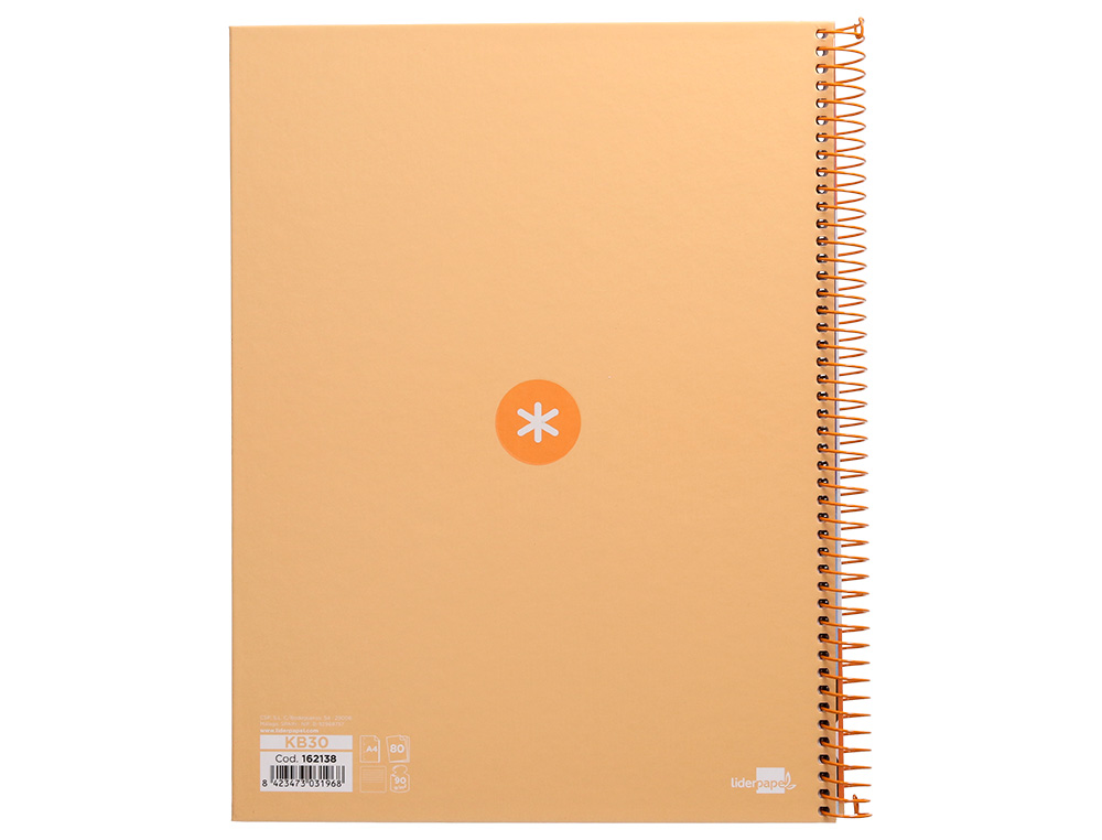 CUADERNO ESPIRAL A4 MICRO ANTARTIK TAPA FORRADA80H 90 GR HORIZONTAL 1 BANDA 4 TALADROS COLOR PEACH
