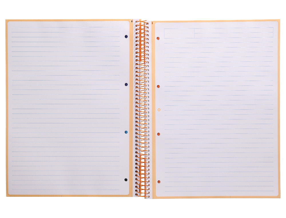 CUADERNO ESPIRAL A4 MICRO ANTARTIK TAPA FORRADA80H 90 GR HORIZONTAL 1 BANDA 4 TALADROS COLOR PEACH