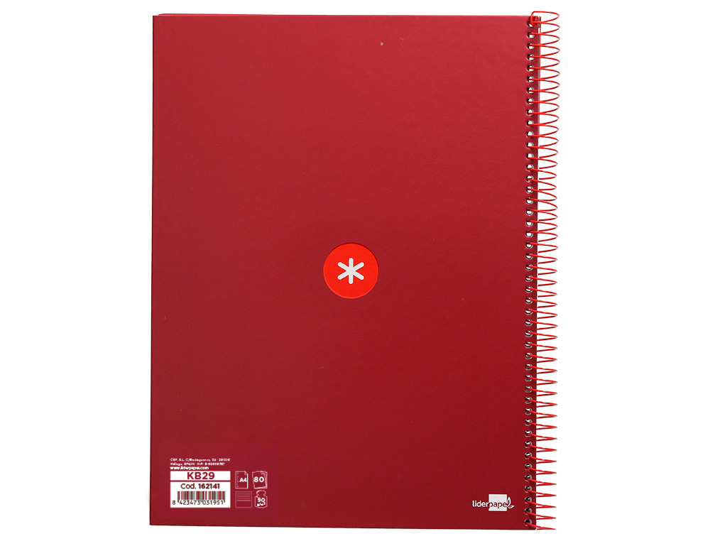 CUADERNO ESPIRAL A4 MICRO ANTARTIK TAPA FORRADA80H 90 GR HORIZONTAL 1 BANDA 4 TALADROS COLOR FRAMBUESA