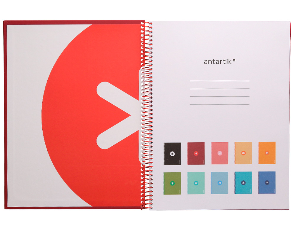 CUADERNO ESPIRAL A4 MICRO ANTARTIK TAPA FORRADA80H 90 GR HORIZONTAL 1 BANDA 4 TALADROS COLOR FRAMBUESA