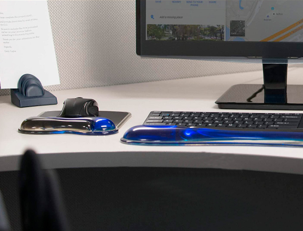 ALFOMBRILLA PARA RATON KENSINGTON DUO GEL CON REPOSAMUÑECAS COLOR NEGRO/AZUL 240X182X25 MM