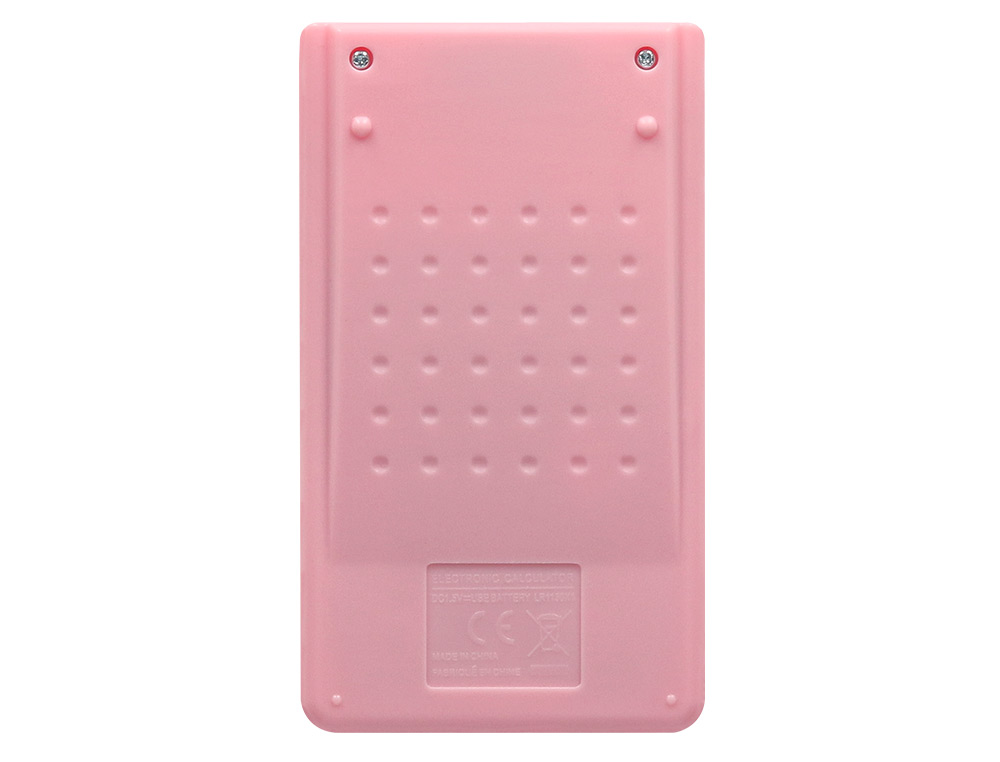 CALCULADORA LIDERPAPEL BOLSILLO XF12 8 DIGITOS SOLAR Y PILAS COLOR ROSA 115X65X8 MM