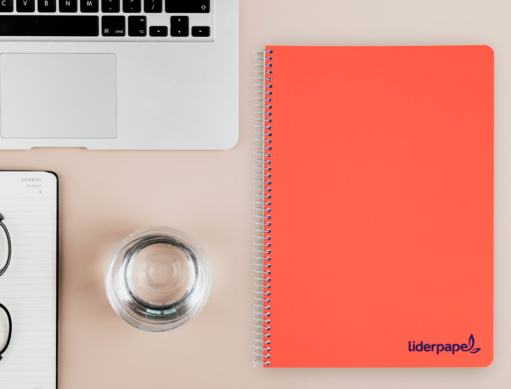 CUADERNO ESPIRAL LIDERPAPEL A4 WONDER TAPA PLASTICO 80H 90GR CUADRO 5MM CON MARGEN COLORES SURTIDOS