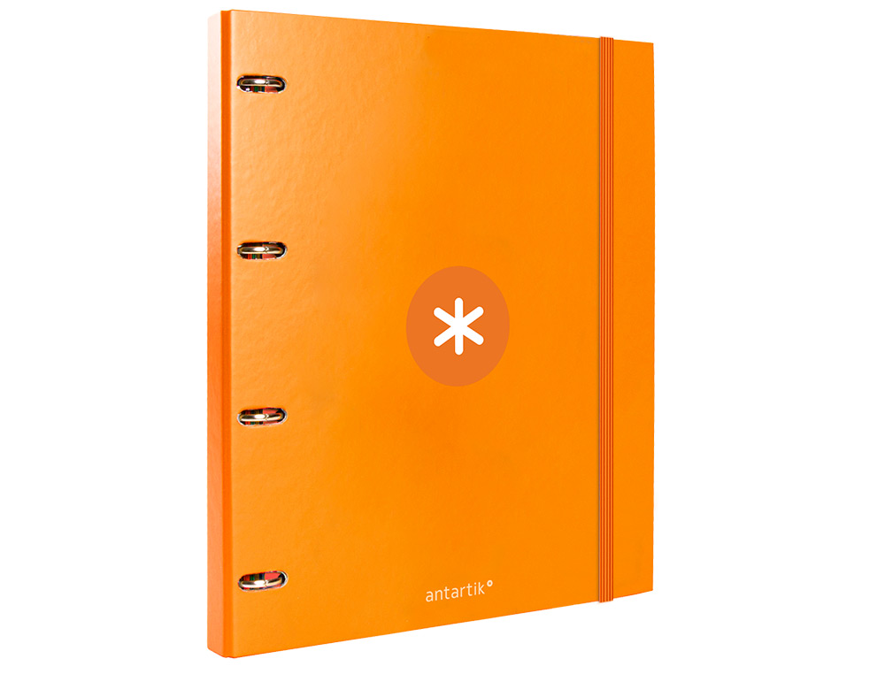 CARPETA CON RECAMBIO ANTARTIK A4 CUADRO 5MM FORRADA 4 ANILLAS 25MM REDONDAS COLOR MOSTAZA