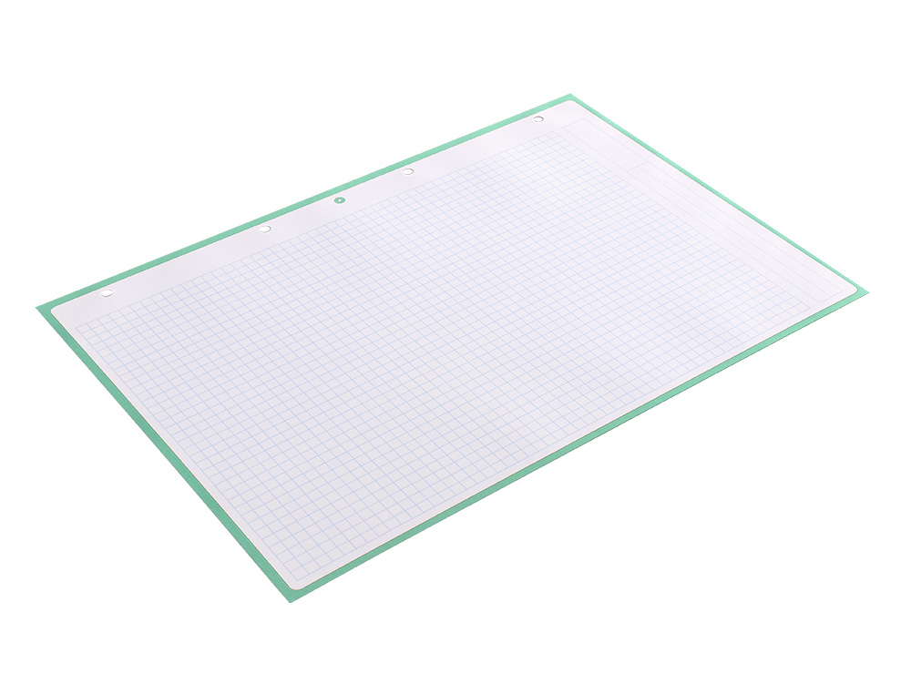 RECAMBIO ANTARTIK A4 80 HOJAS 90G/M2 CUADRO 5 MM 4 TALADROS 1 BANDA MARCO COLOR MENTA