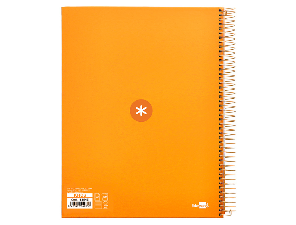 CUADERNO ESPIRAL A4 MICRO ANTARTIK TAPA FORRADA 120H 90 GR HORIZONTAL 5 BANDAS 4 TALADROS COLOR MOSTAZA