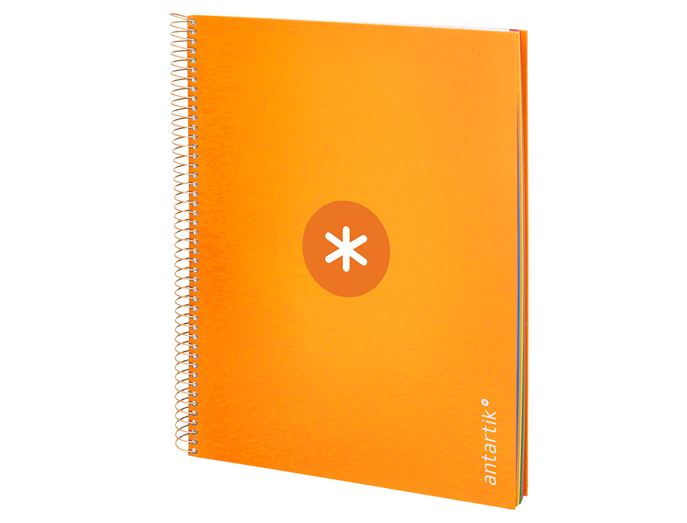 CUADERNO ESPIRAL A4 MICRO ANTARTIK TAPA FORRADA 120H 90 GR HORIZONTAL 5 BANDAS 4 TALADROS COLOR MOSTAZA