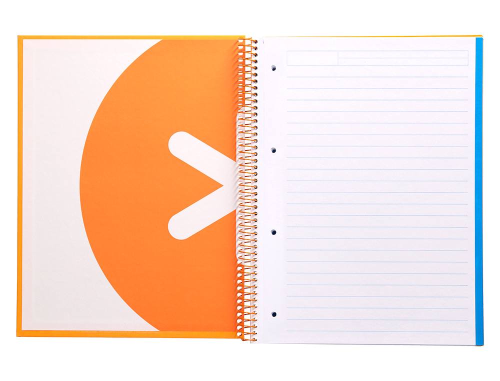 CUADERNO ESPIRAL A4 MICRO ANTARTIK TAPA FORRADA 120H 90 GR HORIZONTAL 5 BANDAS 4 TALADROS COLOR MOSTAZA
