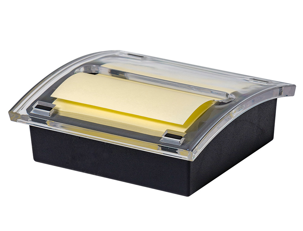 SOPORTE BLOC DE NOTAS ADHESIVAS QUITA Y PON Q-CONNECT ZIGZAG COLOR NEGRO CON 1 BLOC 76X76 MM