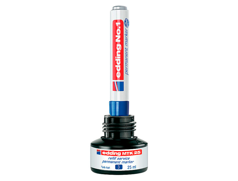 TINTA ROTULADOR EDDING MTK25 CON SISTEMA CAPILAR COLOR AZUL BOTE 25 ML