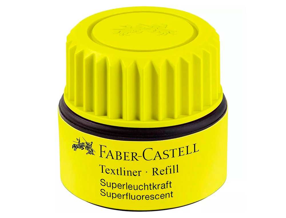 TINTA ROTULADOR FABER CASTELL TEXTLINER FLUORESCENTE 1549 CON SISTEMA CAPILAR COLOR AMARILLO BOTE 30 ML