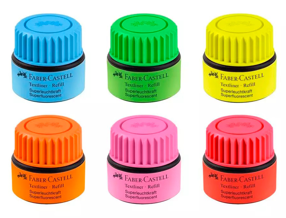 TINTA ROTULADOR FABER CASTELL TEXTLINER FLUORESCENTE 1549 CON SISTEMA CAPILAR COLOR AMARILLO BOTE 30 ML