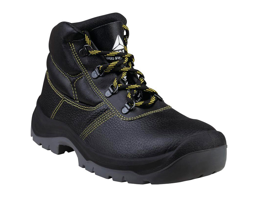 BOTAS DELTAPLUS DE SEGURIDAD PIEL CRUPON PIGMENTADA SUELA PU BI-DENSIDAD COLOR NEGRO TALLA 47