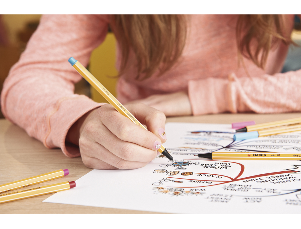 ROTULADOR STABILO PUNTA DE FIBRA POINT 88 ESTUCHE DE 15 UNIDADES COLORES SURTIDOS + 5 COLORES NEON