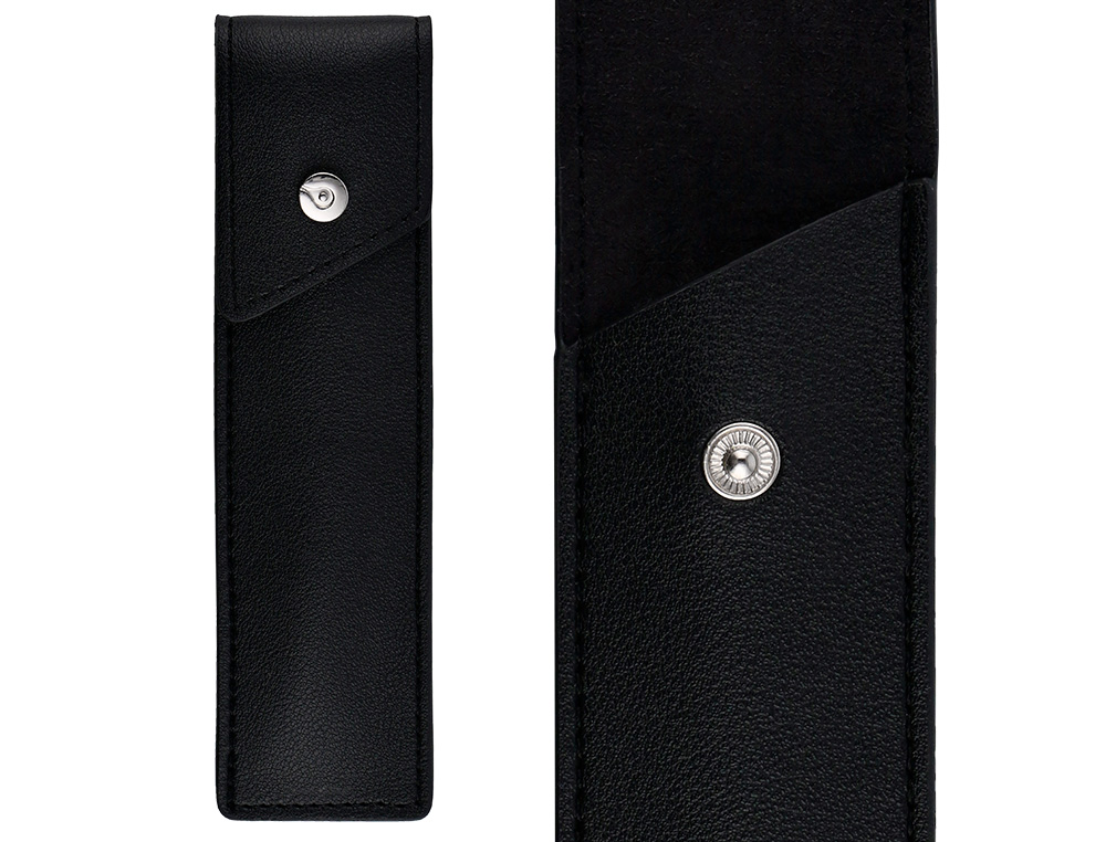 PLUMA Y ESTUCHE BELIUS TURBO ALUMINIO TEXTURA PUNTEADA COLOR NEGRO Y PLATEADO TINTA AZUL CAJA DE DISEO