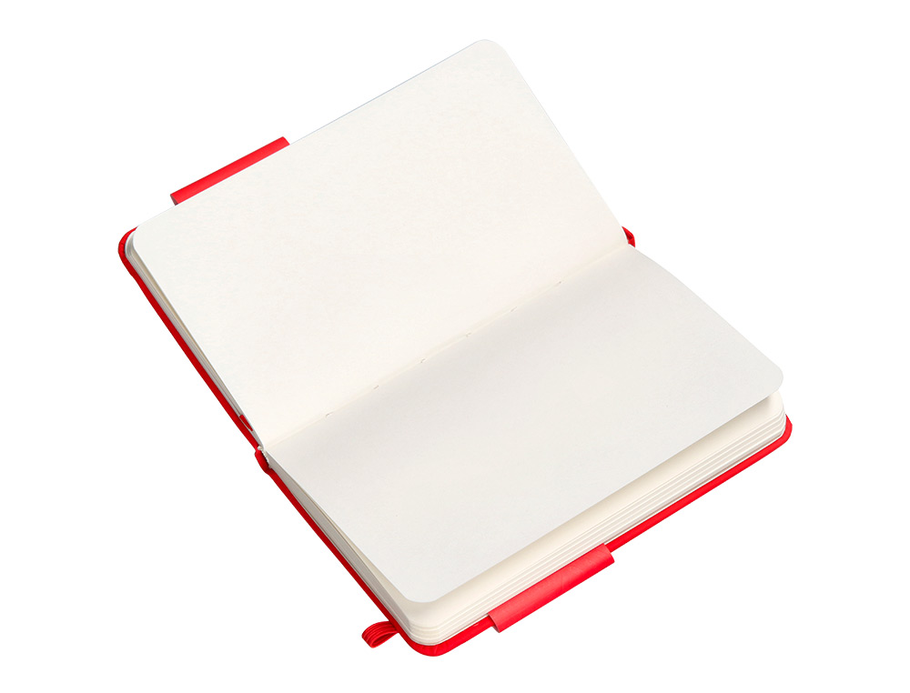 CUADERNO CON GOMILLA ANTARTIK NOTES TAPA DURA A6 HOJAS LISAS ROJO 100 HOJAS 80 GR FSC