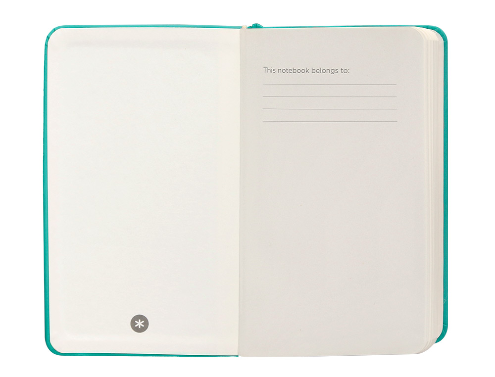 CUADERNO CON GOMILLA ANTARTIK NOTES TAPA DURA A6 HOJAS CUADRICULA TURQUESA 100 HOJAS 80 GR FSC