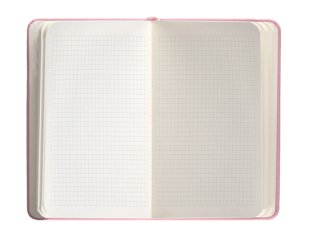 CUADERNO CON GOMILLA ANTARTIK NOTES TAPA DURA A6 HOJAS CUADRICULA ROSA PASTEL 100 HOJAS 80 GR FSC
